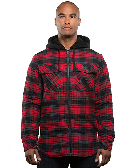 Men´s Flannel Jacket With Sherpa Hoodie Burnside 8620