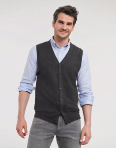 Mens V-Neck Sleeveless Knitted Cardigan Russell  0R719M0